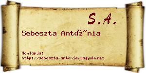 Sebeszta Antónia névjegykártya